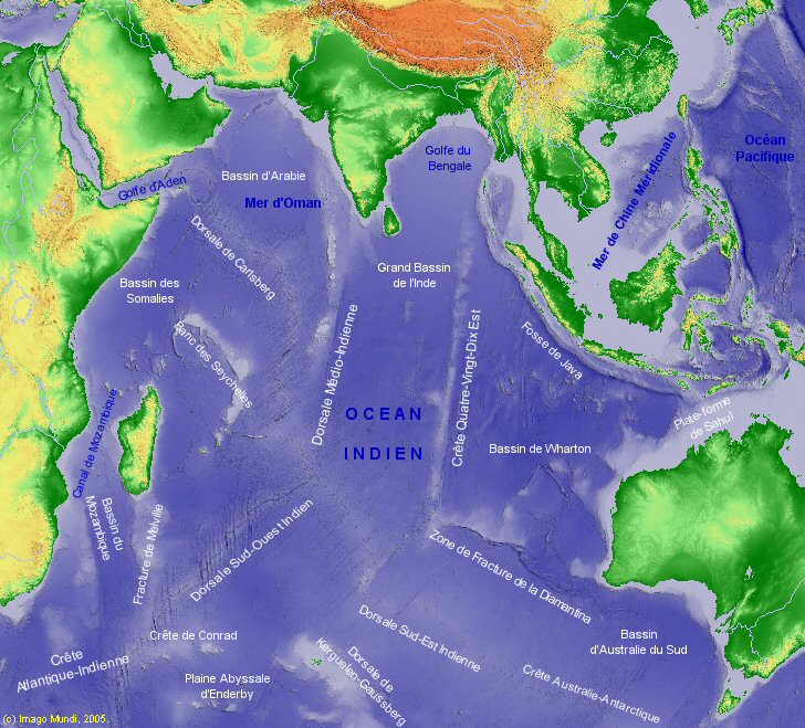 Carte de l'Océan Indien