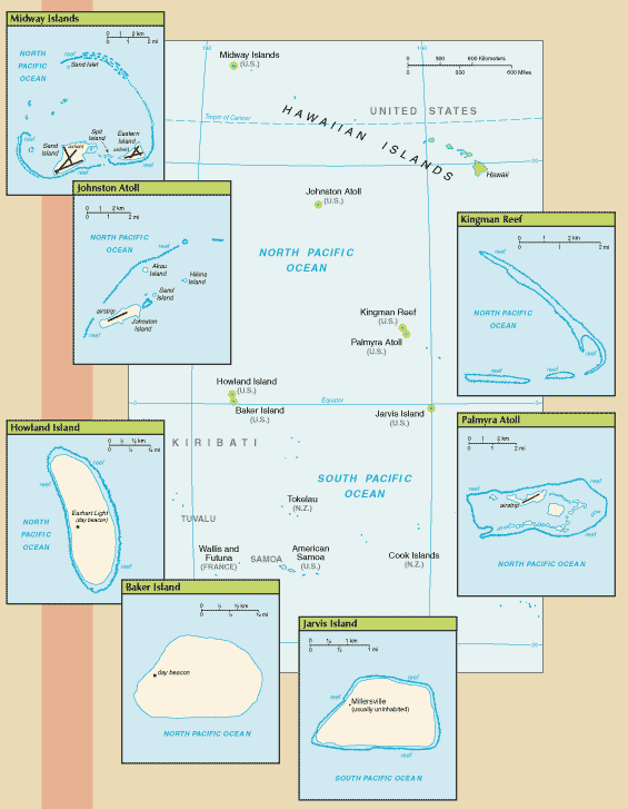 Carte des refuges de la vie sauvage dans le Pacifique.