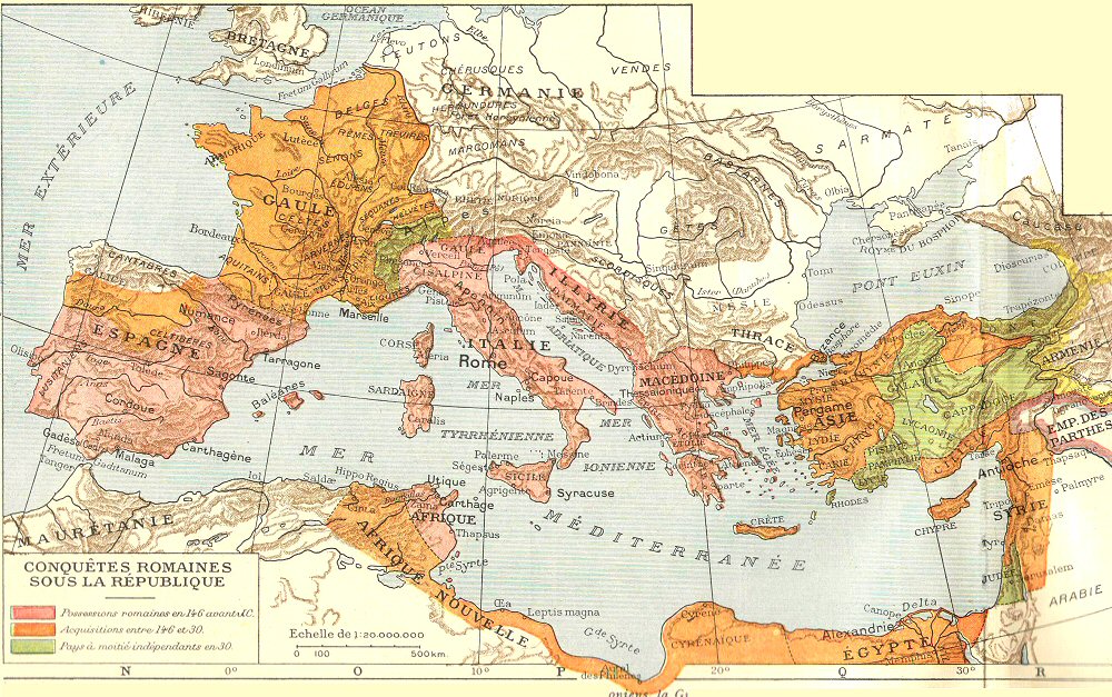 Carte des conqtes de  la rpublique romaine.