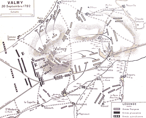 Plan de la bataille de Valmy.