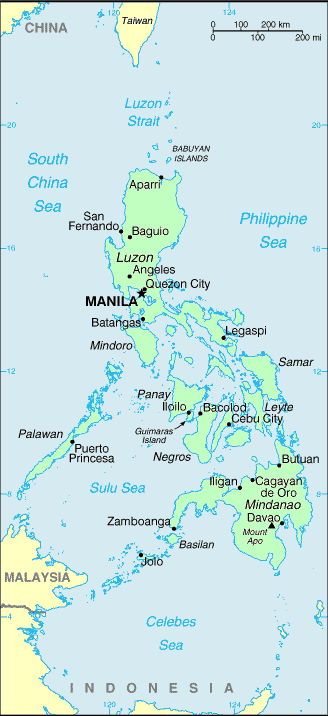 Carte des Philippines.