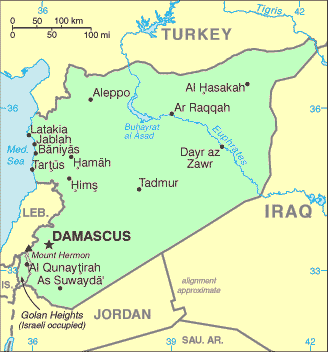 Carte de la Syrie.