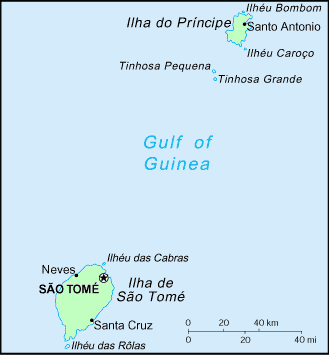 Carte de Sao Tome et Principe.