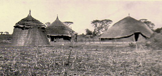 Photo d'un village Dinka.