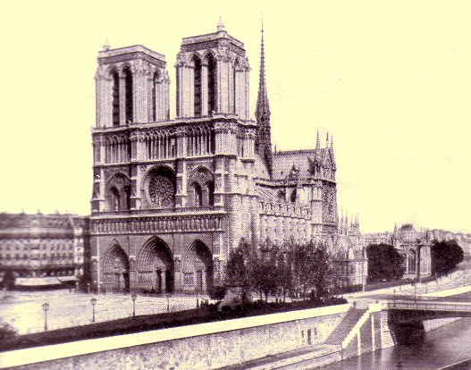 Photo de la Cathédrale Notre-Dame de Paris vers 1920.