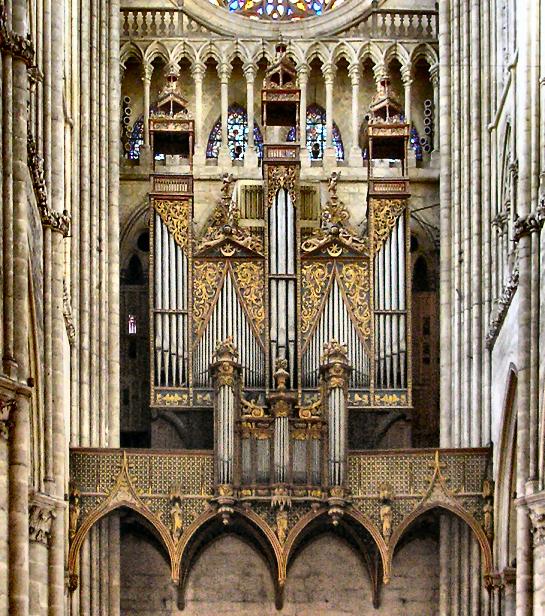 Amiens : buffet d'orgue de la cathdrale.