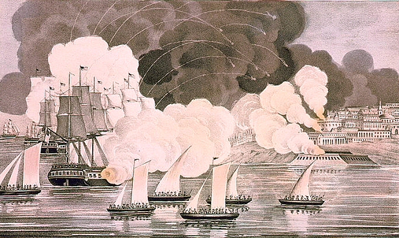 Bombardement de Tripoli (Libye) en 1809.