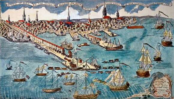 Port de Boston en 1768.