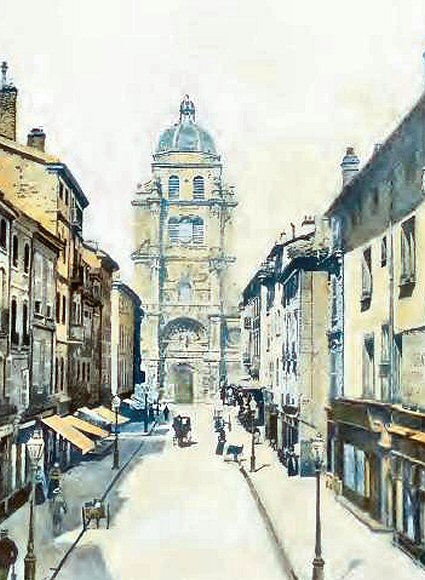 Bourg-en-Bresse : l'église Notre-Dame au 19e siècle.