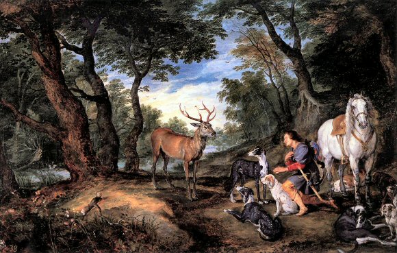 Bruegel l'Ancien : la vions de saint Hubert.