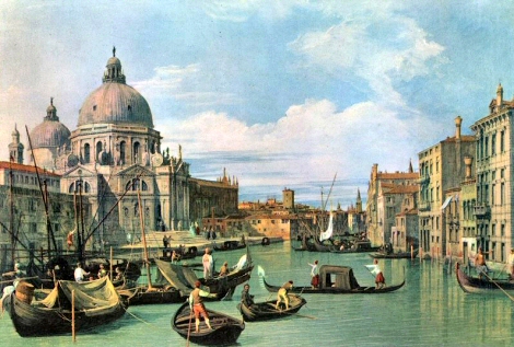 Canaletto : Le Grand Canal et l'Eglise du Salut.