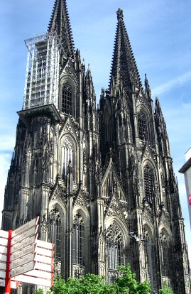 Cologne : Façade principale de la cathédrale.