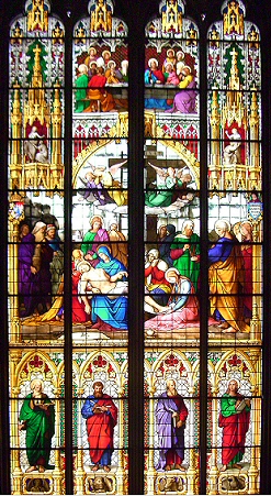 Cologne : vitrail de la cathédrale.