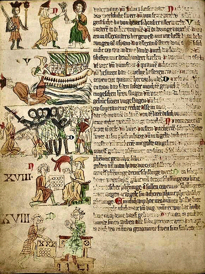 Manuscrit de la Chanson des Saxons.