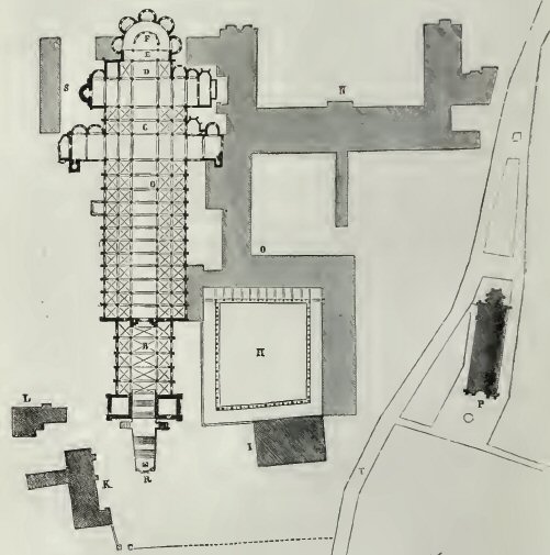 Cluny : plan de l'église de l'abbaye.