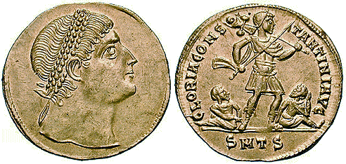 Constantin sur une pièce de monnaie.