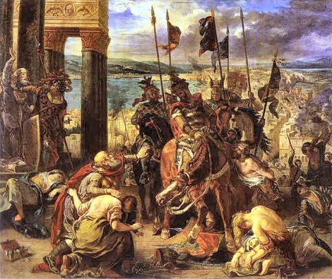 Delacroix : L'Entre des Croiss  Constantinople.