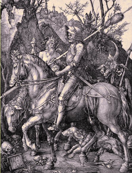 Dürer : le Cavalier, la Mort et le Diable.