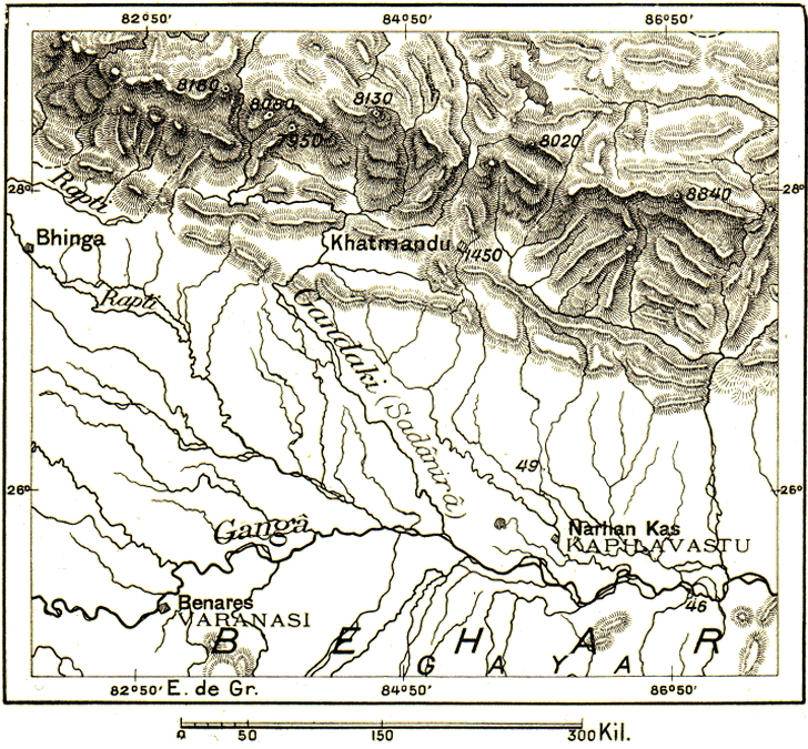 carte de l'Inde des origines bouddhiques.