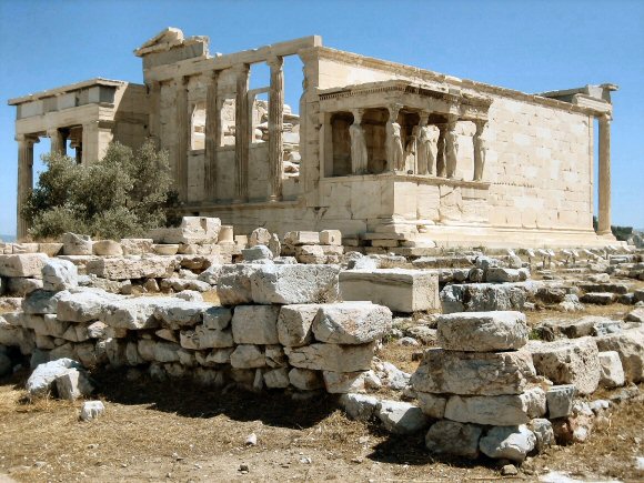 Acropole d'Athènes : L'Erechthéum.