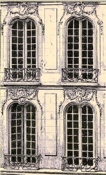Paris : façade rococo, rue de la Parcheminerie.