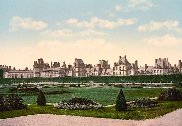 Le chteau de Fontainebleau et son jardin.