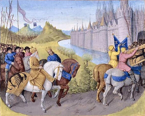 L'Arrive des Croiss  Constantinople, par Jean Fouquet.