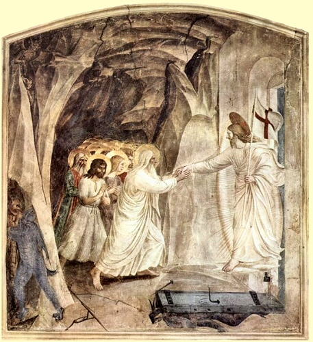 Fra Angelico : fresque représentant la libération de l'Enfer des personnages de l'Ancien Testament