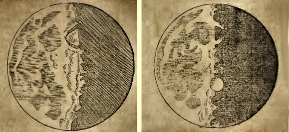 Galilée : la Lune (planches du Sidereus Nuncius).