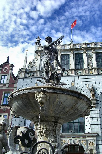 Gdansk : fontaine de Neptune.