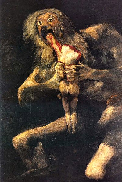 Goya : Saturne dévorant un de ses enfants.
