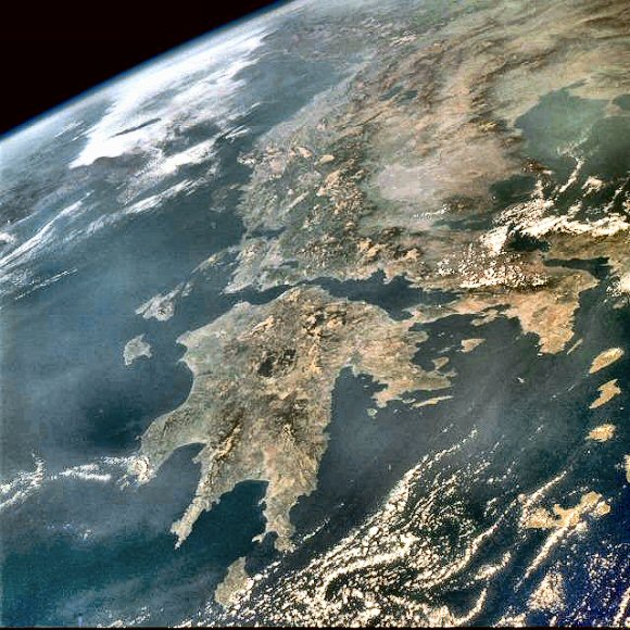 La Grèce vue depuis l'espace.