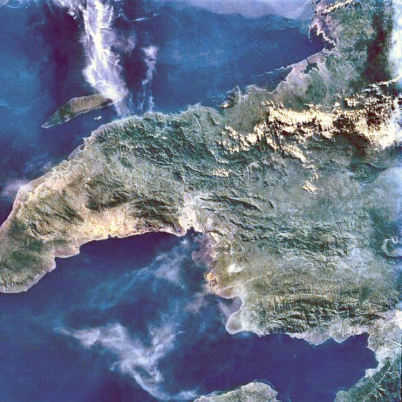 Haïti, depuis l'espace.