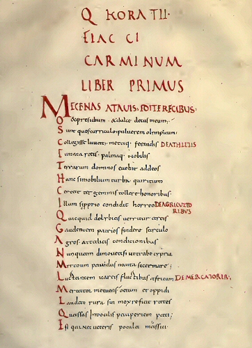 Manuscrit d'Horace.