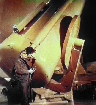 Edwin Hubble au mont Palomar.