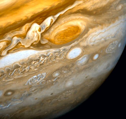 Jupiter : la Grande tache rouge.