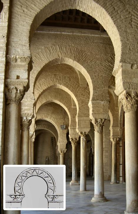 Colonnes de la mosque de Kairouan.