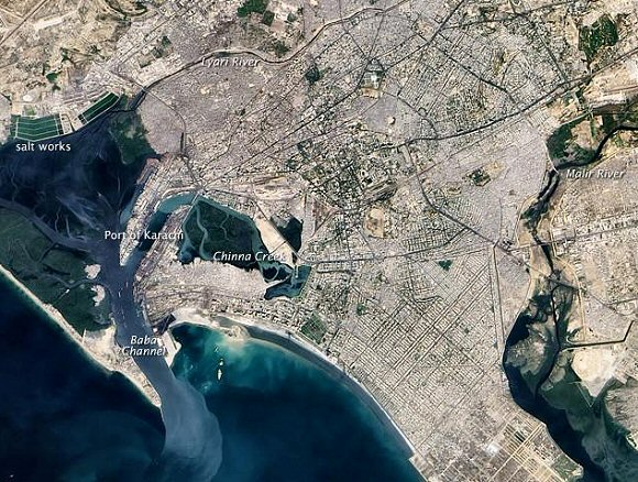 Pakistan : Karachi, depuis l'espace.