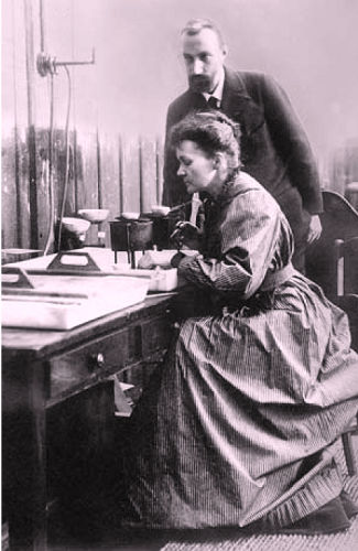 Marie et Pierre Curie.