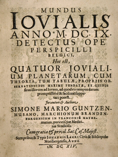 Simon Marius : De Mundus Jovialis.