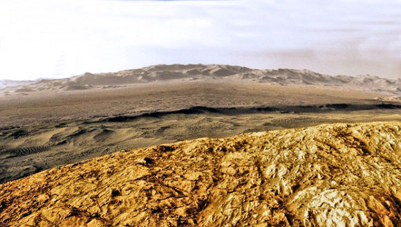 Paysage martien, par le robot Curiosity.