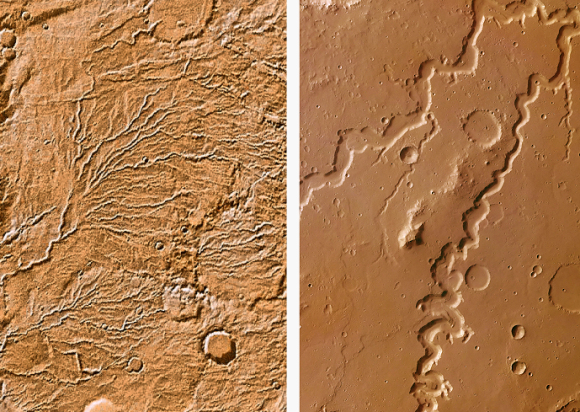 Deux types de vallées martiennes.