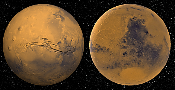 Hémisphères de Mars.