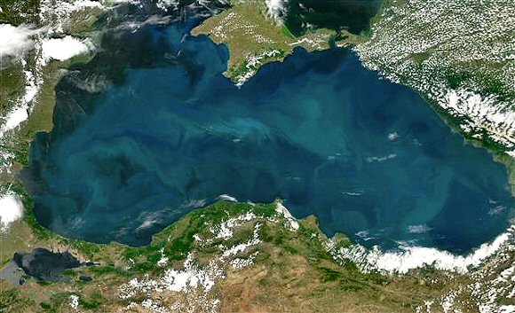 La mer Noire vue depuis l'espace.