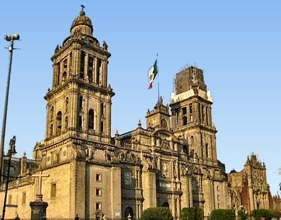 Mexique : la cathédrale de Mexico.