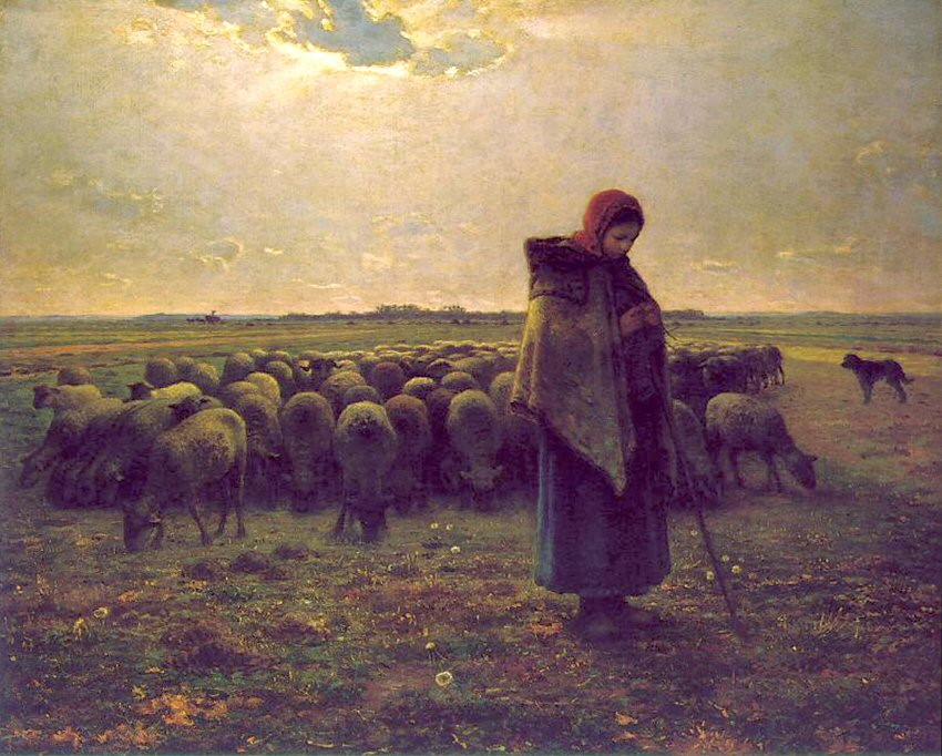 Millet : la Bergre et son troupeau.