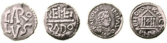 Monnaies de Charlemagne.