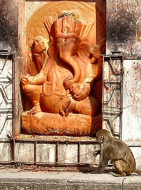 Katmandou : Ganesh à Pashupatinath.