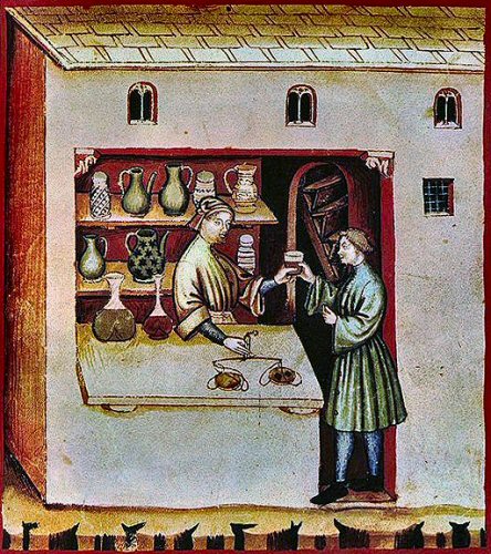 Une pharmacie du 14e siècle.