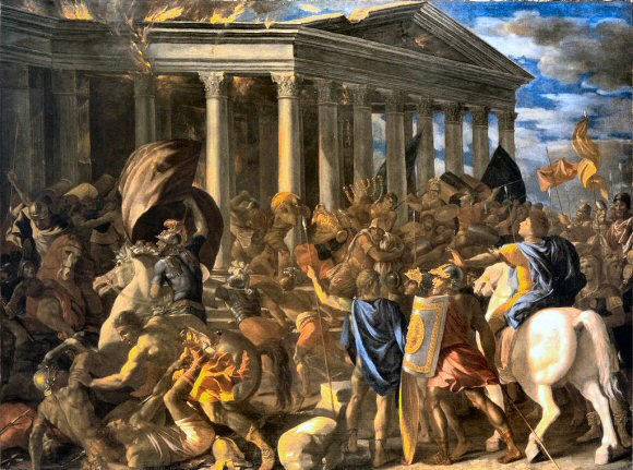 Poussin  : la destruction du Temple de Jérusalem par Titus.